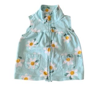 Carter’s Baby Girl Floral  Zip-Up Vest Spring Vest Sunflower- Size 18 Months